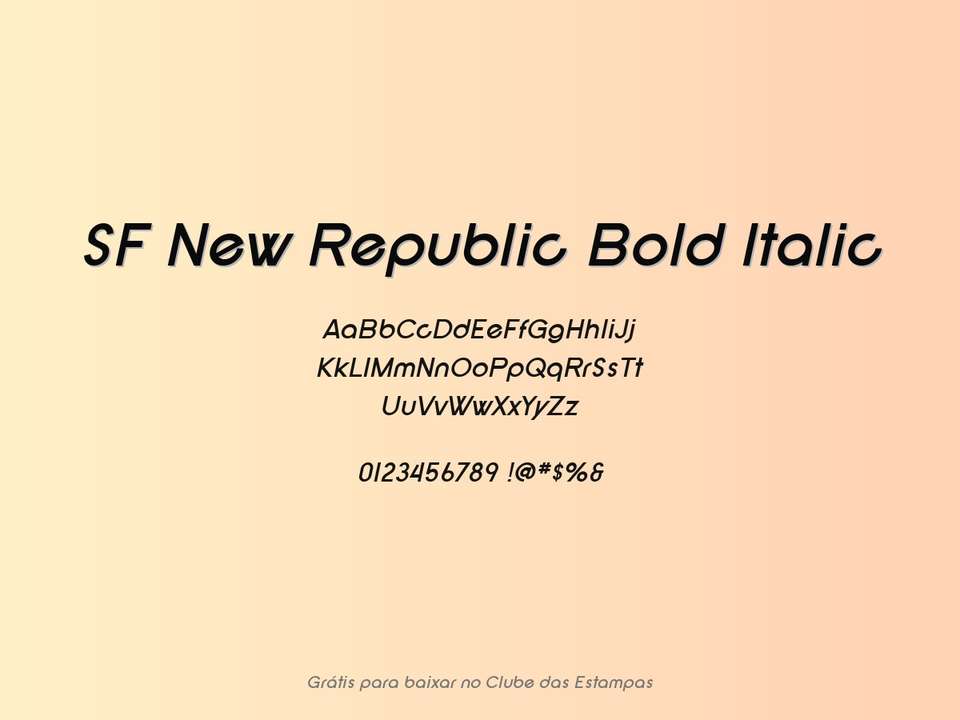 Fonte Sf New Republic Bold Italic Grátis Para Baixar