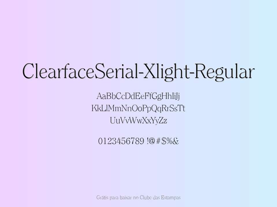 Fonte Clearfaceserial Xlight Regular Grátis Para Baixar