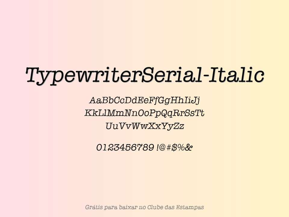 Fonte Typewriterserial Italic Grátis Para Baixar