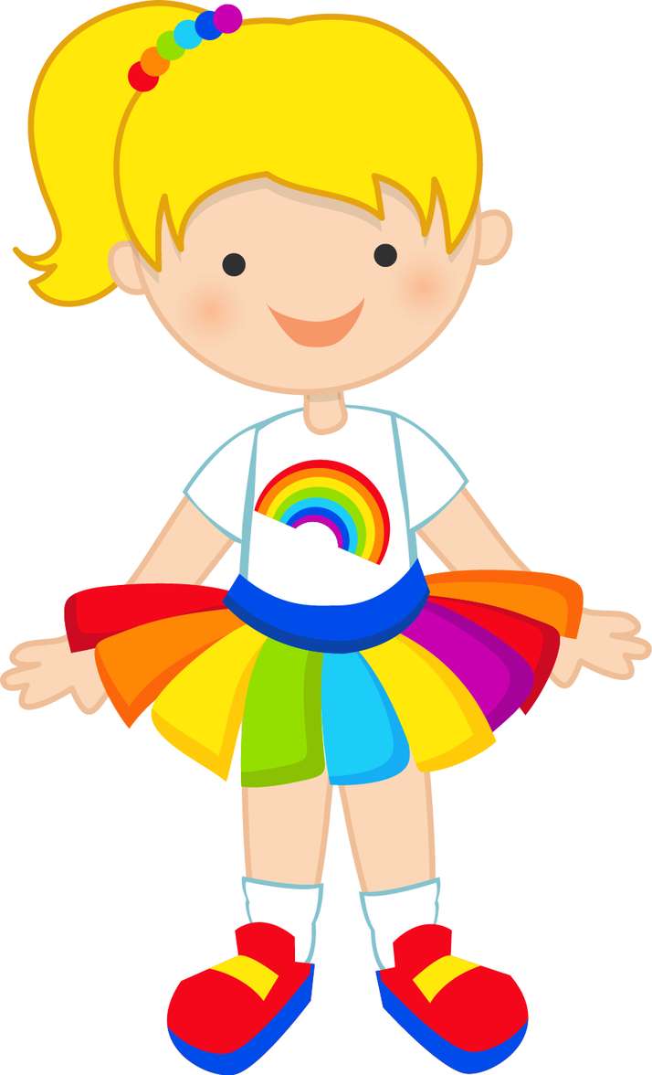Menina Com Roupa Arco Íris Infantil Png Grátis Para Baixar