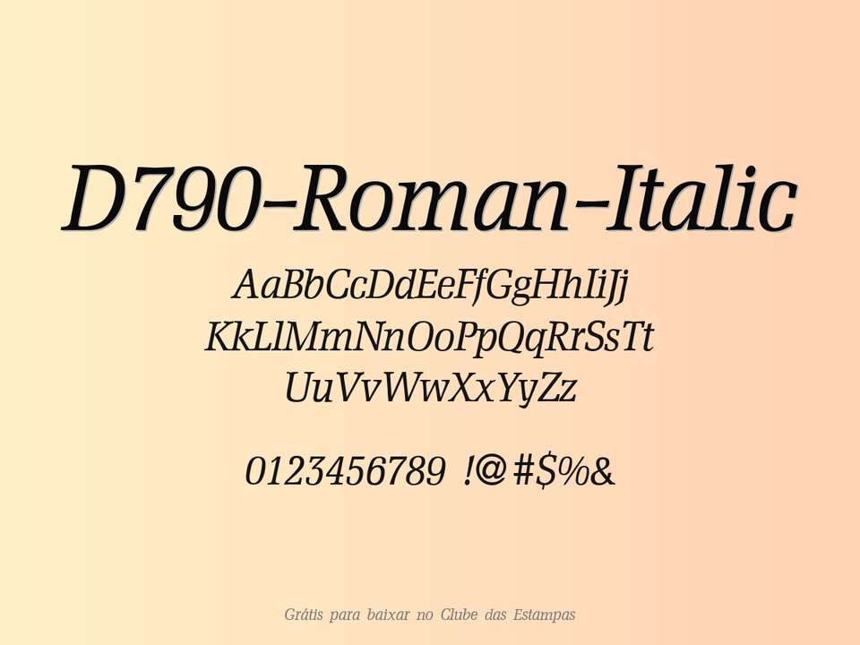 Fonte D790 Roman Italic Grátis Para Baixar