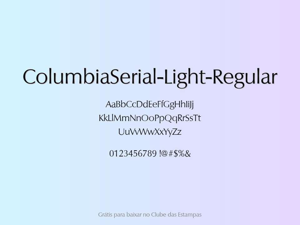 Fonte Columbiaserial Light Regular Grátis Para Baixar