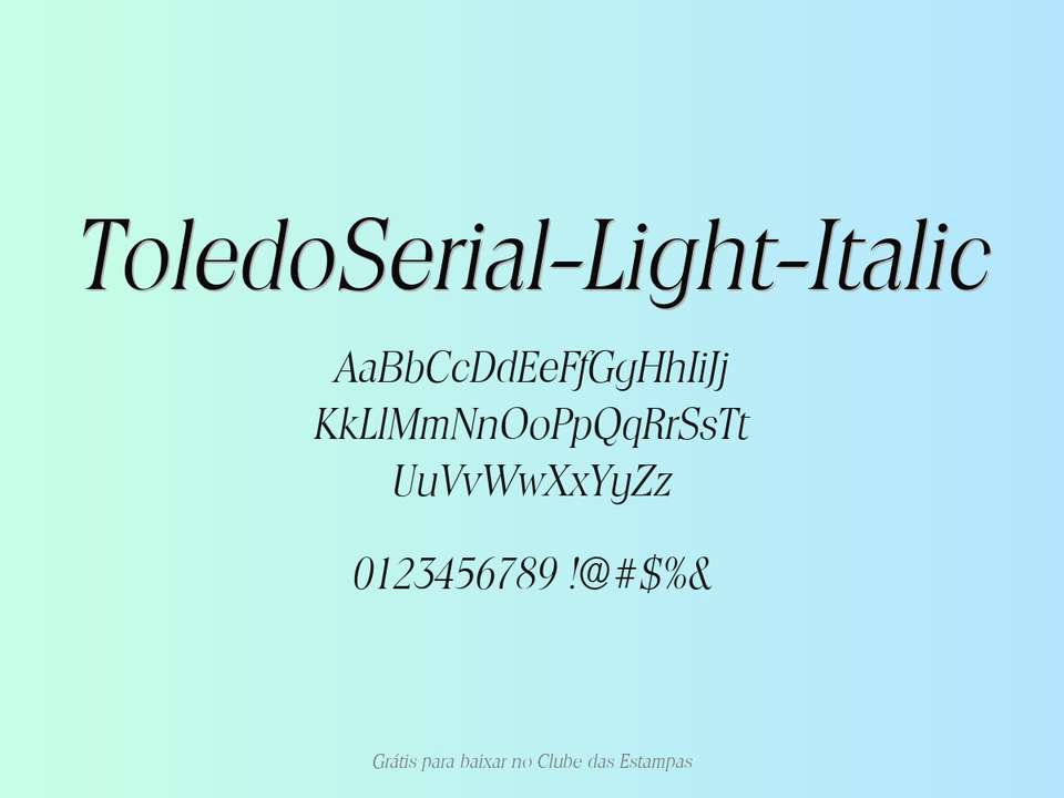 Fonte Toledoserial Light Italic Grátis Para Baixar