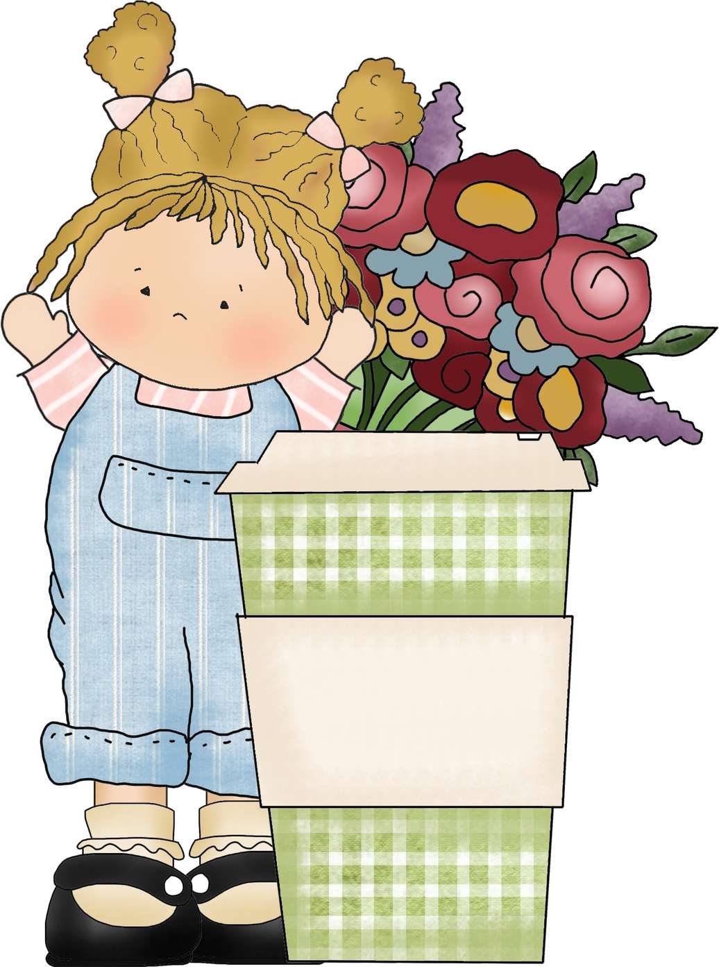 Menina Com Buquê De Flores Flores Png Grátis Para Baixar Vetor