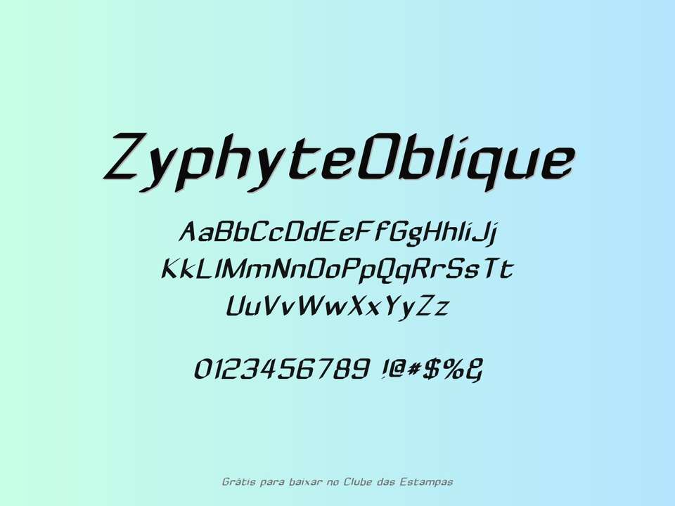 Fonte Zyphyteoblique Grátis Para Baixar