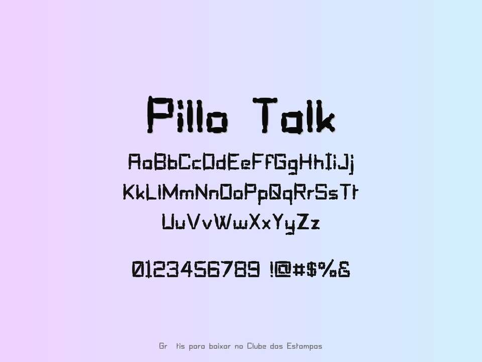 Fonte Pillo Talk Grátis Para Baixar