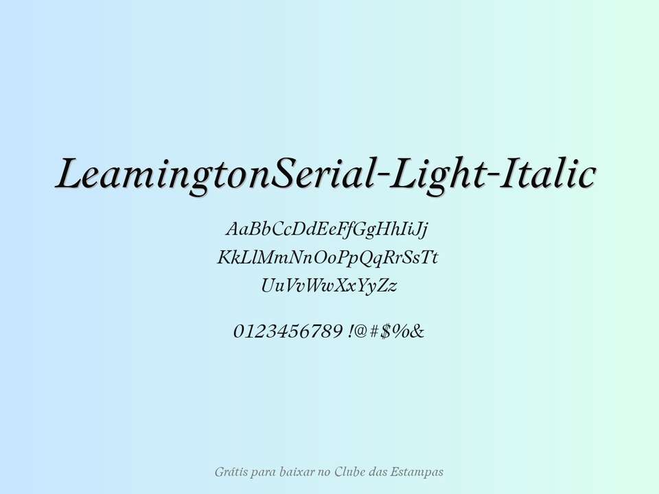 Fonte Leamingtonserial Light Italic Grátis Para Baixar