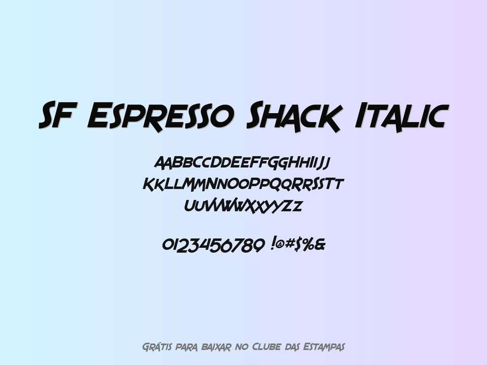 Fonte Sf Espresso Shack Italic Grátis Para Baixar