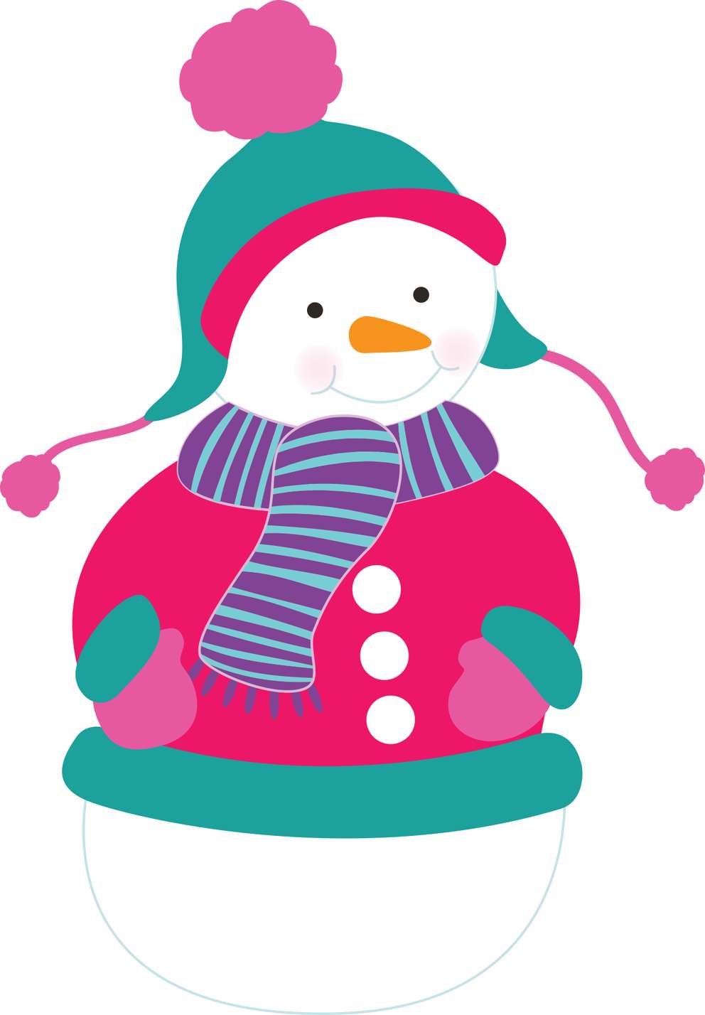 Boneco De Neve Alegre Colorido Inverno Png Grátis Para Baixar
