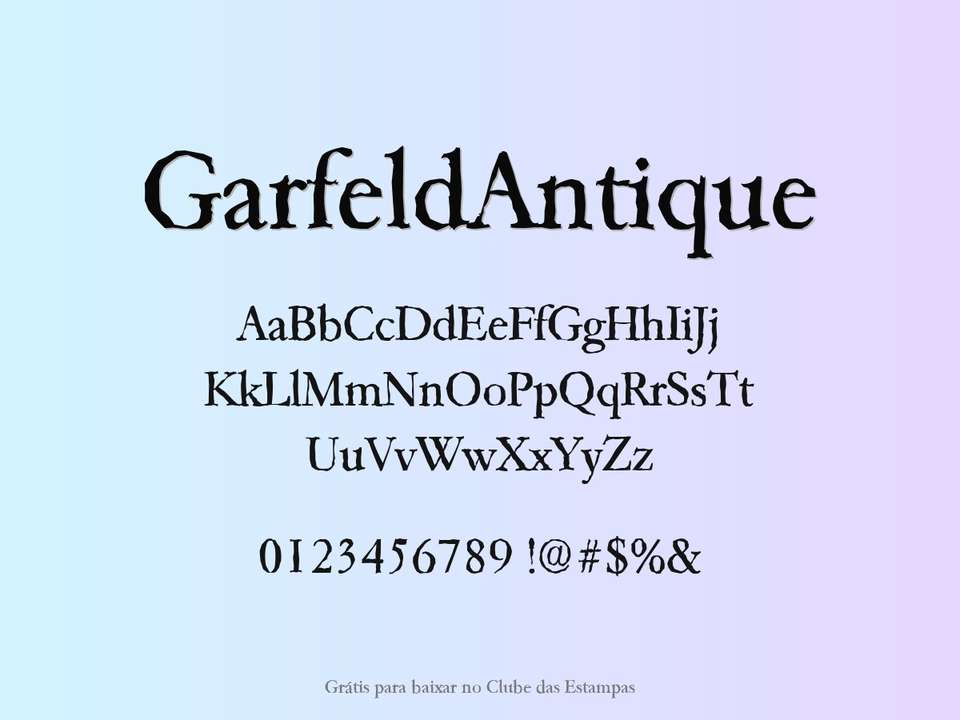 Fonte Garfeldantique Grátis Para Baixar