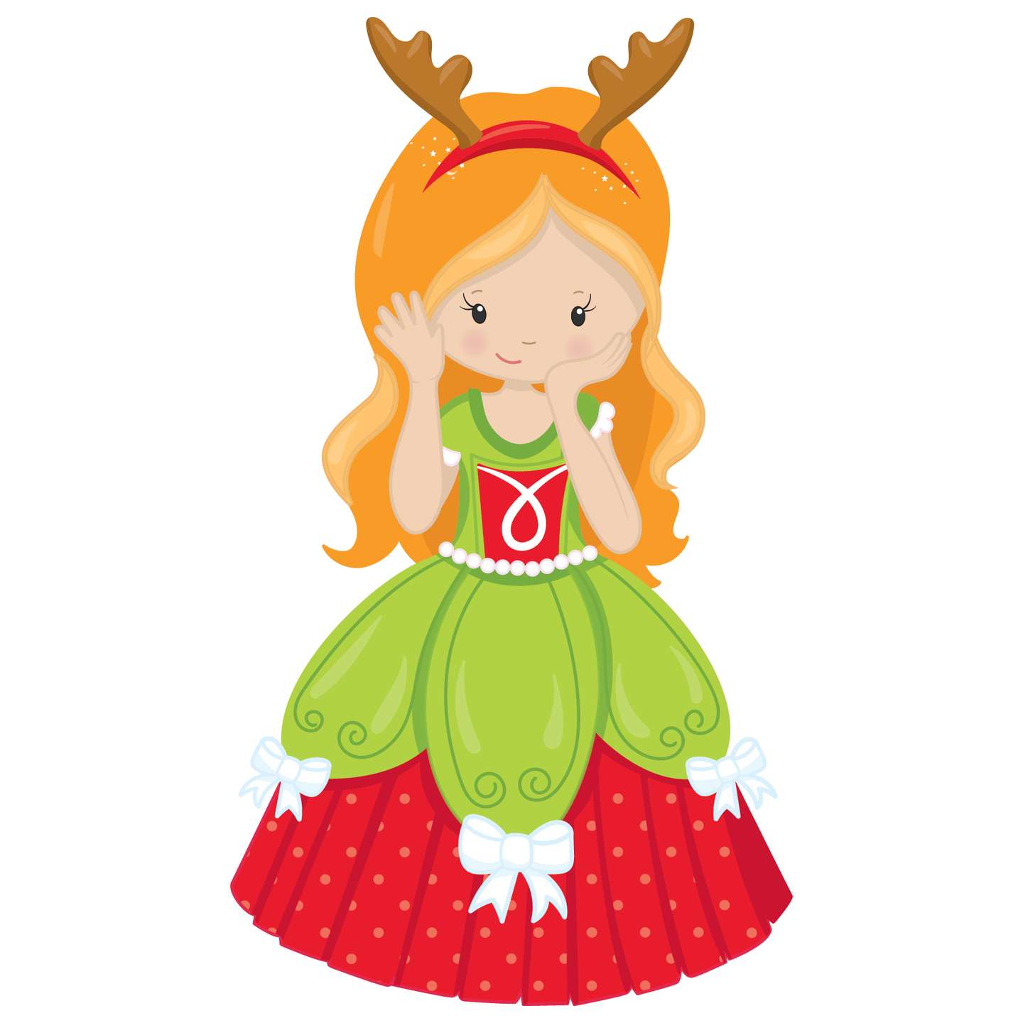 Menina Natalina Com Chifres Natal Png Grátis Para Baixar