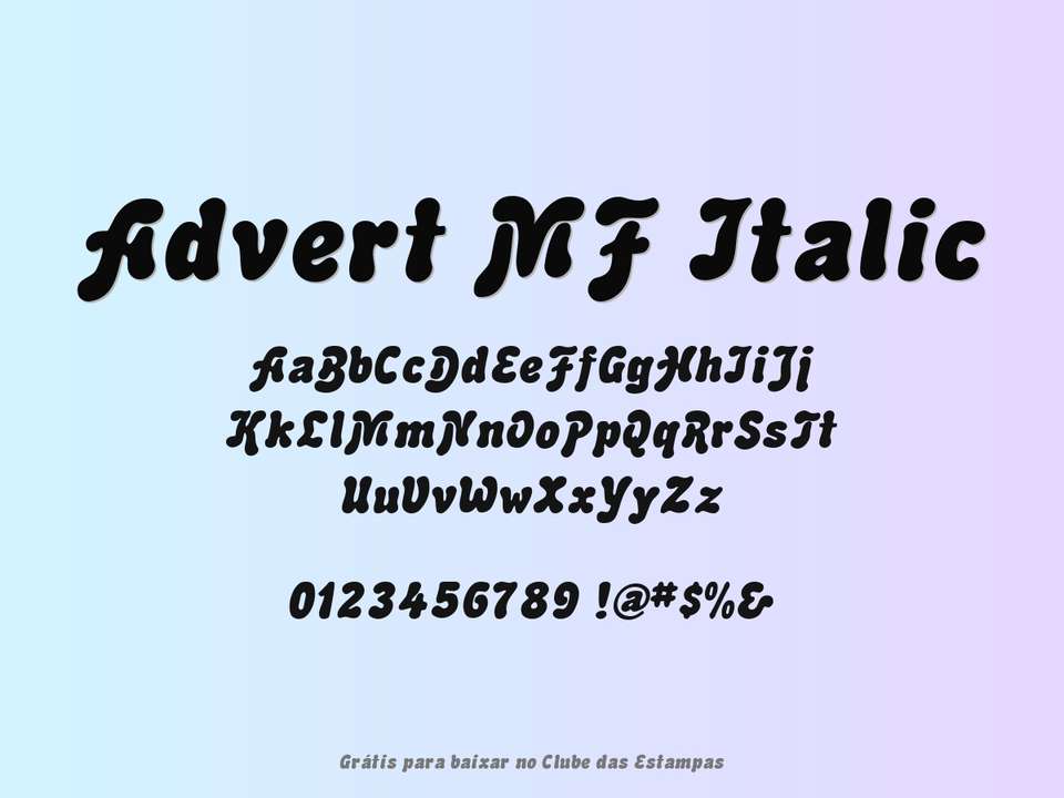 Fonte Advert Mf Italic Grátis Para Baixar