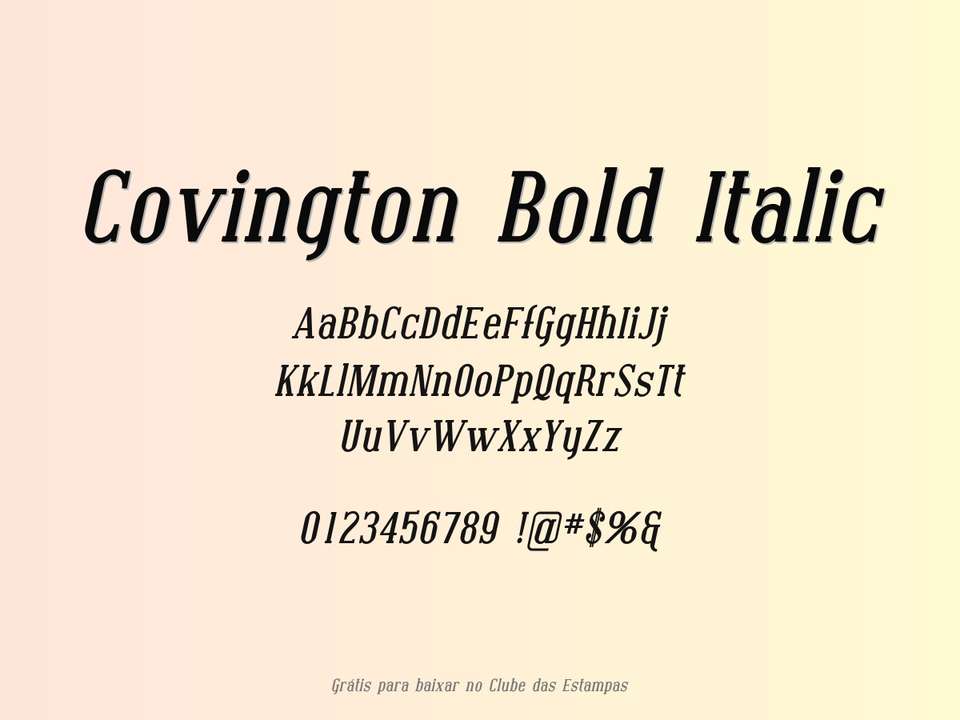 Fonte Covington Bold Italic Grátis Para Baixar