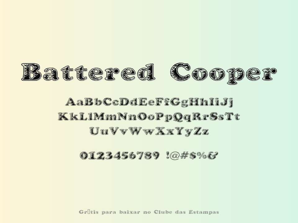 Fonte Battered Cooper Grátis Para Baixar