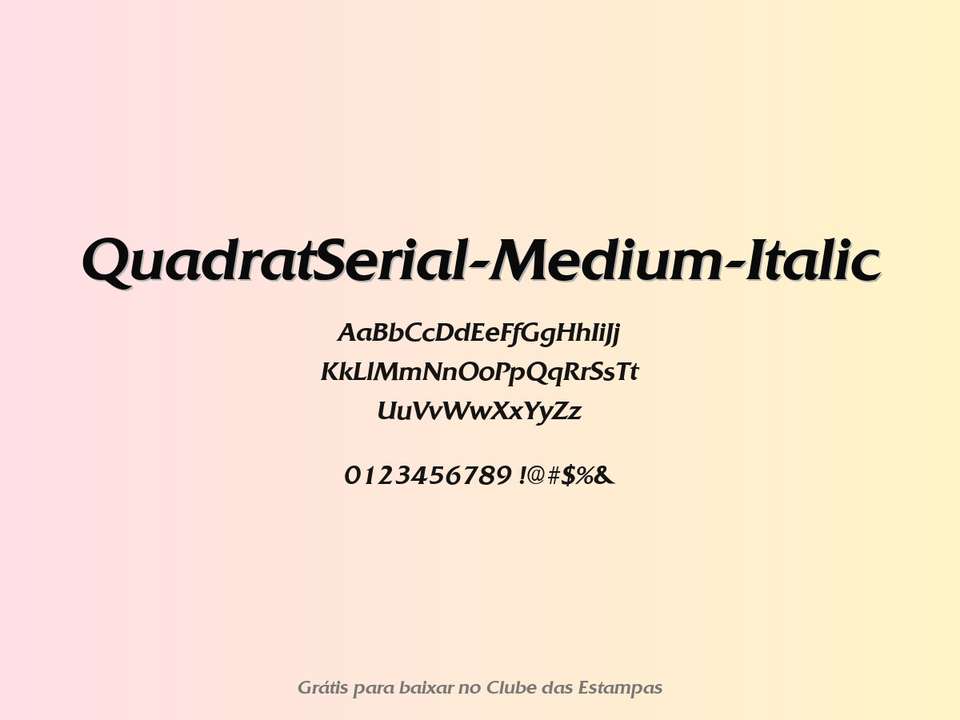 Fonte Quadratserial Medium Italic Grátis Para Baixar