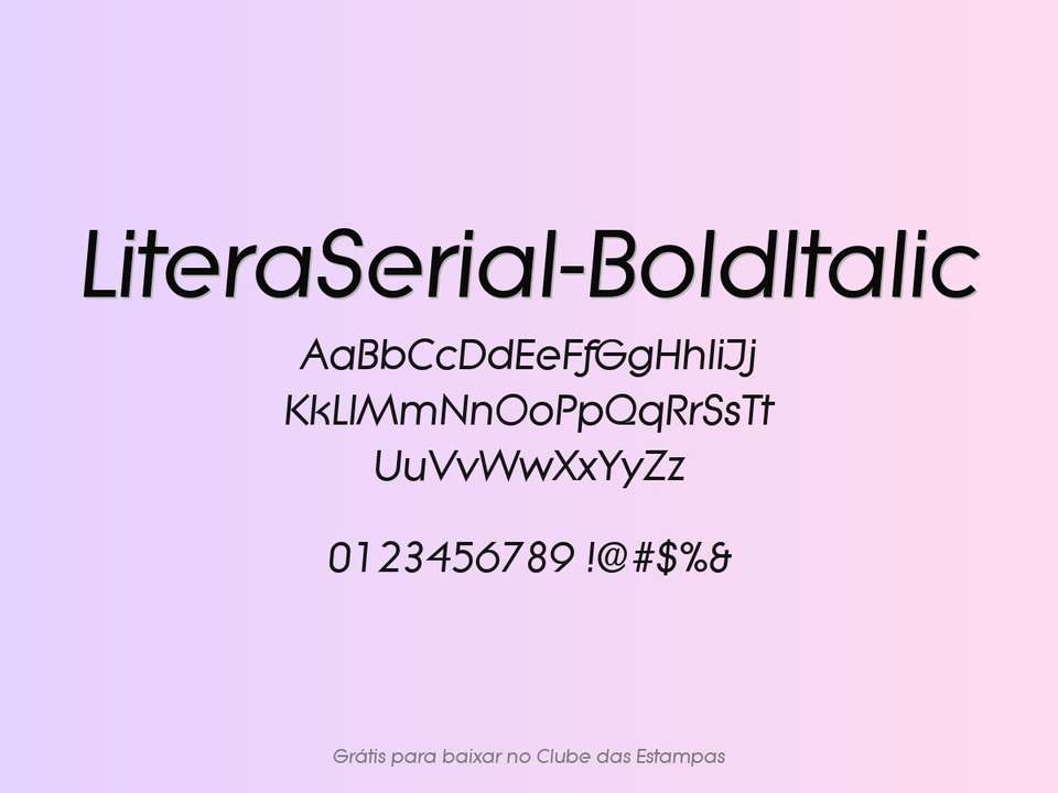 Fonte Literaserial Bolditalic Grátis Para Baixar