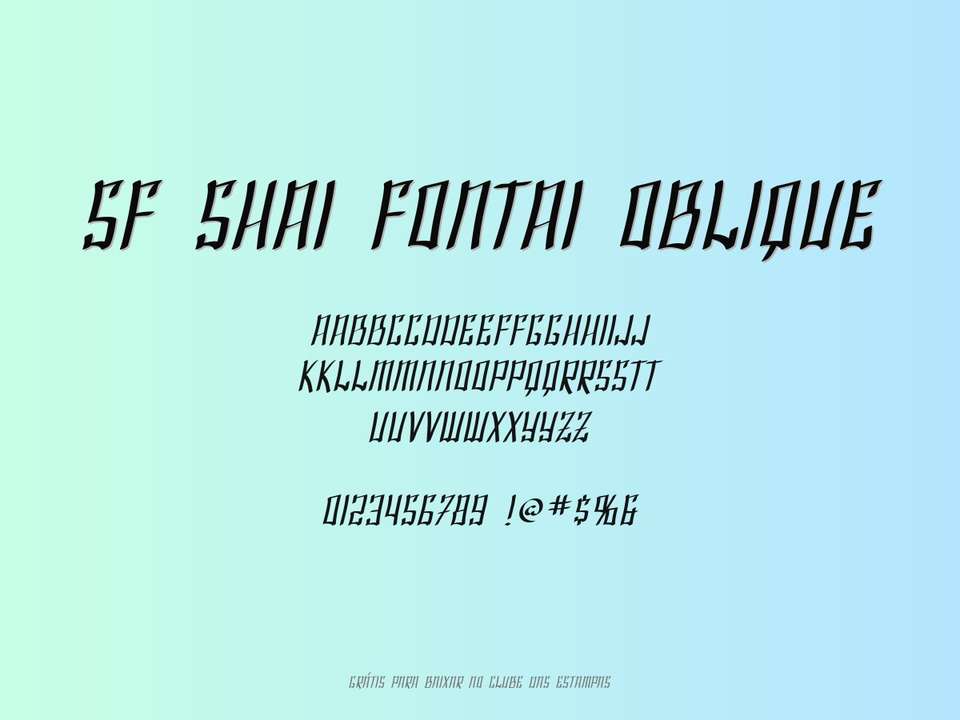 Fonte Sf Shai Fontai Oblique Grátis Para Baixar