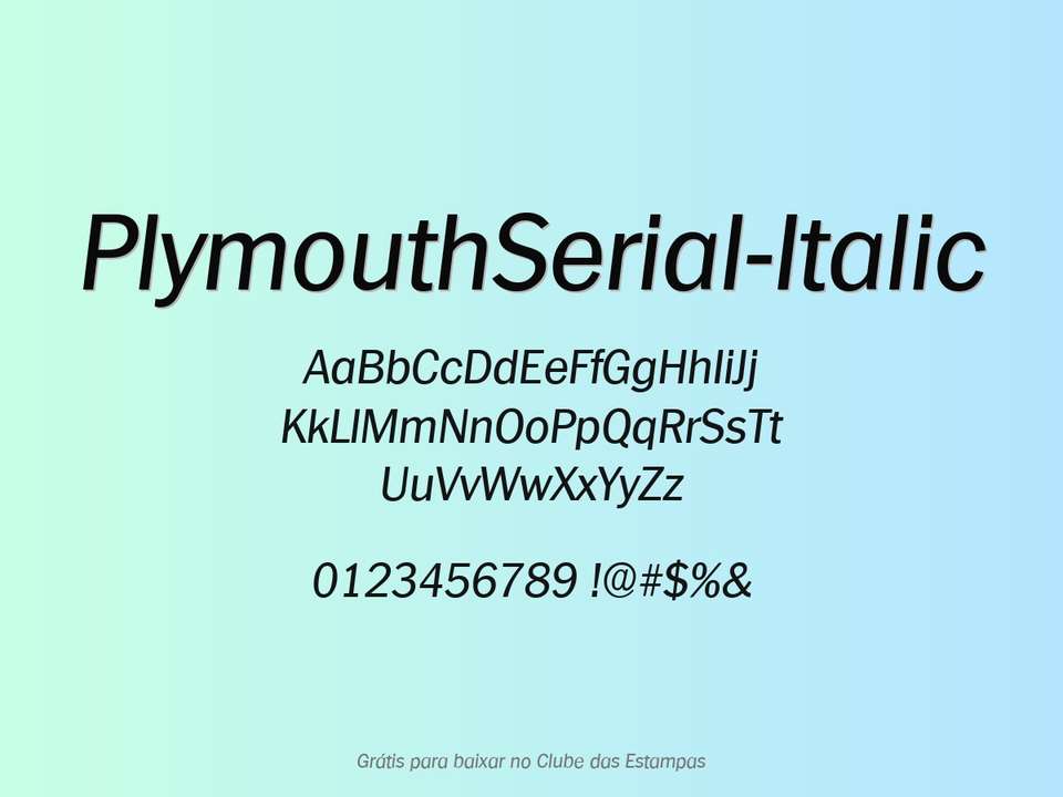 Fonte Plymouthserial Italic Grátis Para Baixar