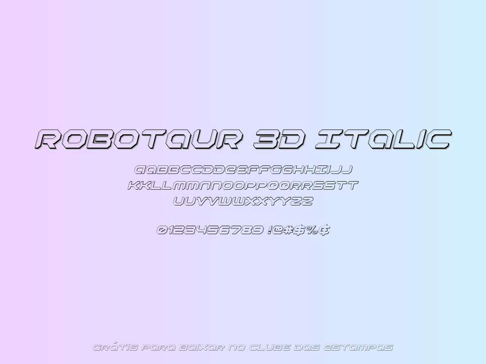 Fonte Robotaur 3d Italic Grátis Para Baixar