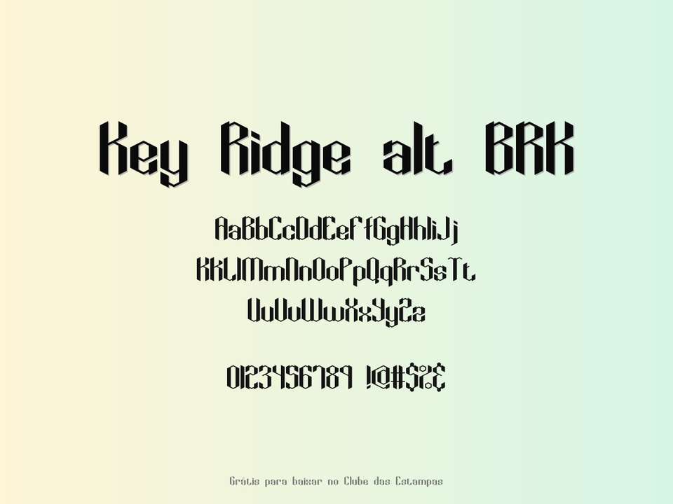 Fonte Key Ridge Alt Brk Grátis Para Baixar