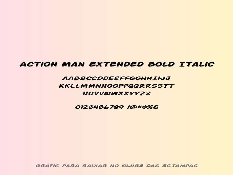 Fonte Action Man Extended Bold Italic Grátis Para Baixar