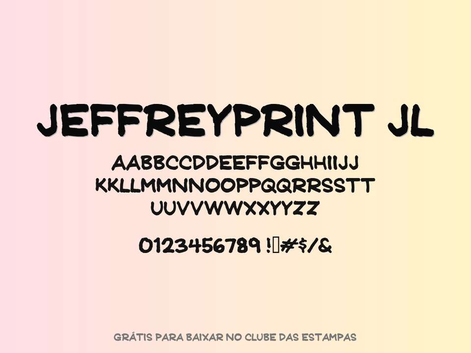 Fonte Jeffreyprint Jl Grátis Para Baixar