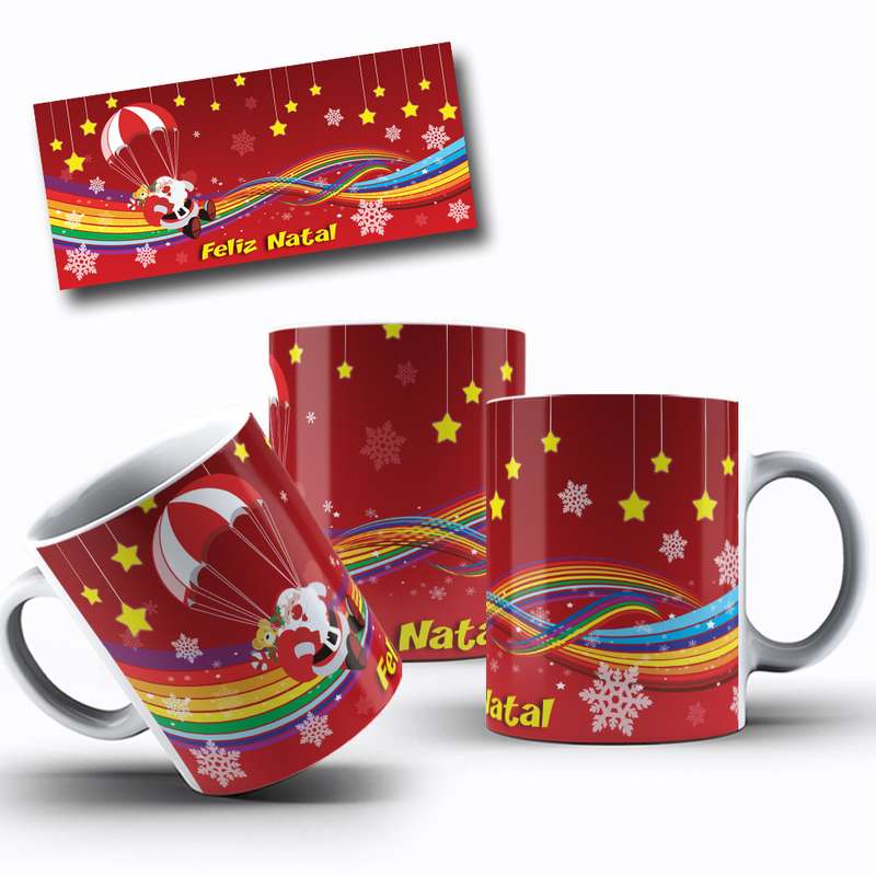 Arte Para Caneca Feliz Natal Personagem Natalino Cartoon 24