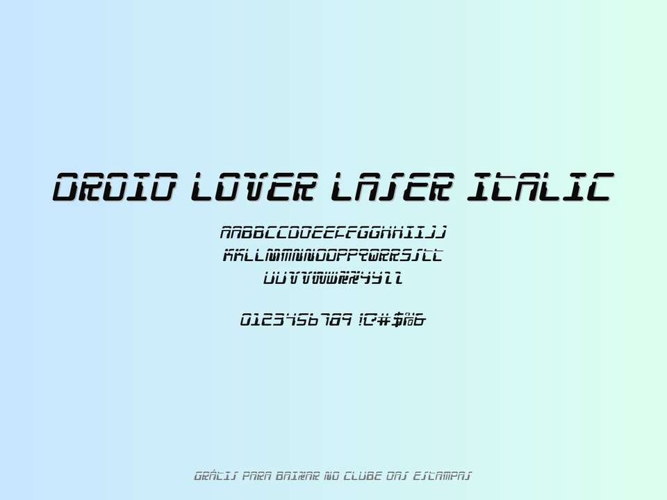 Fonte Droid Lover Laser Italic Grátis Para Baixar