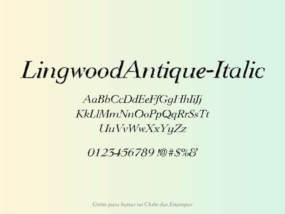 Fonte Lingwoodantique Italic Grátis Para Baixar