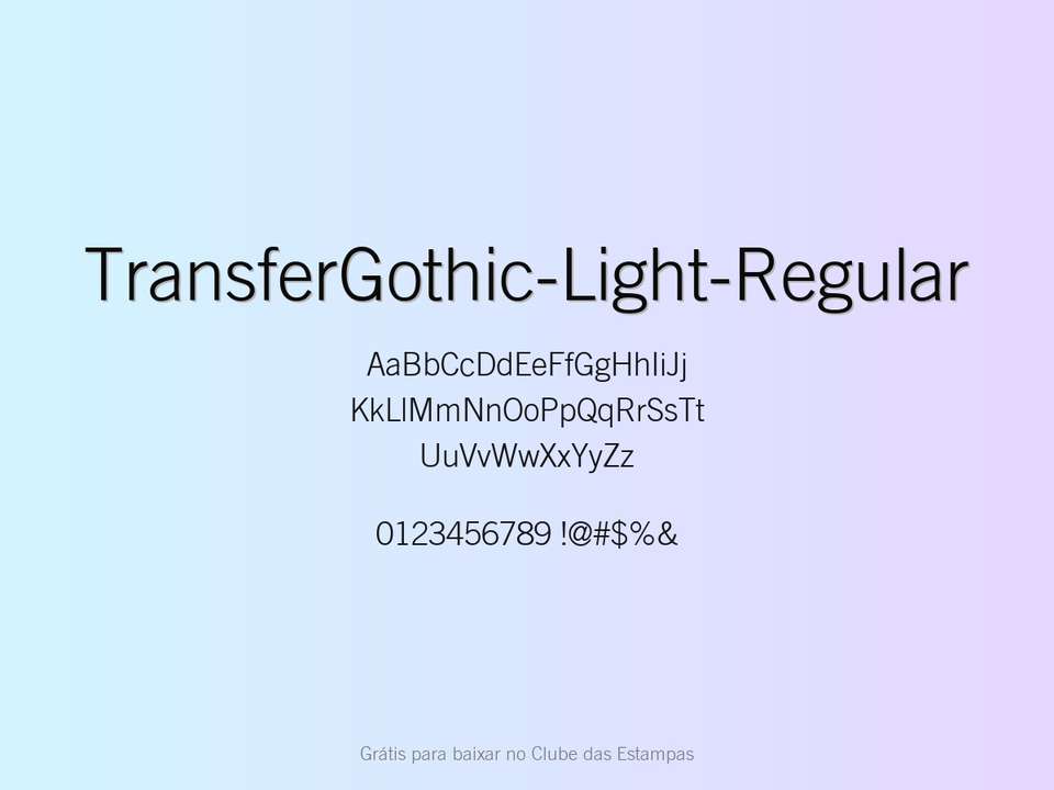 Fonte Transfergothic Light Regular Grátis Para Baixar