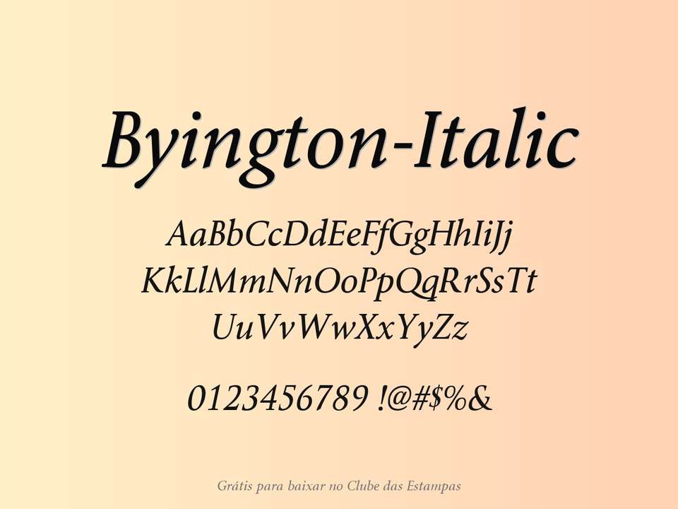 Fonte Byington Italic Grátis Para Baixar