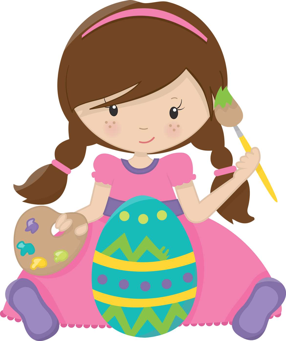 Menina Decorando Ovo De Páscoa Páscoa Png Grátis Para Baixar