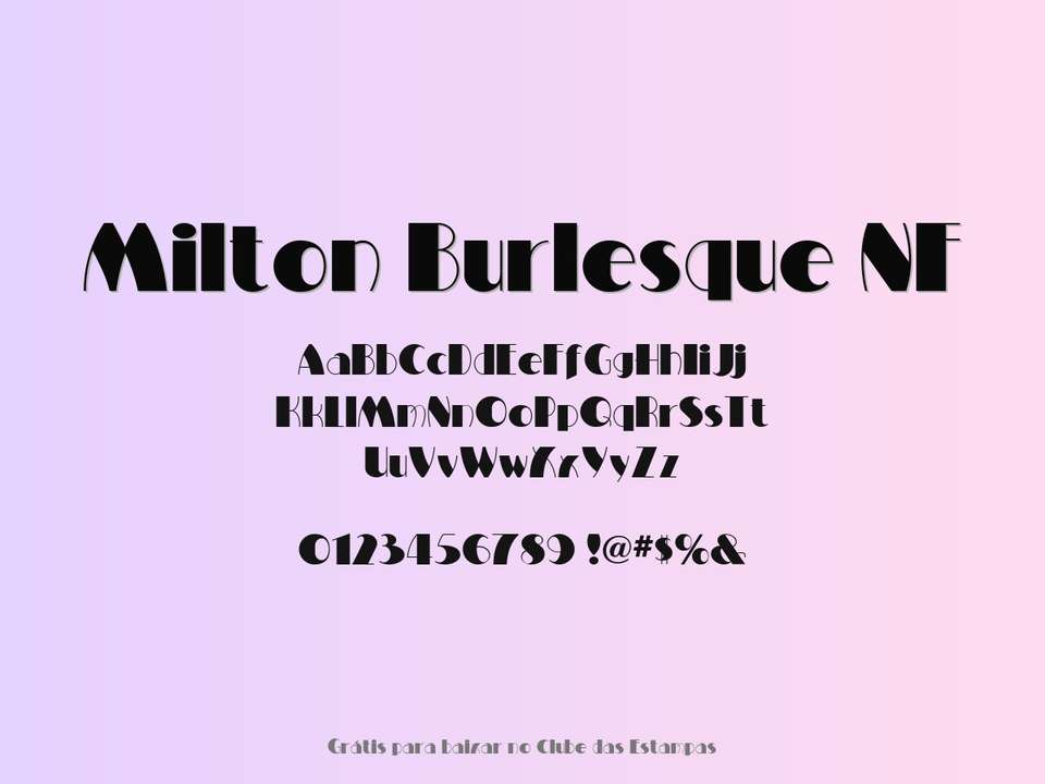 Fonte Milton Burlesque Nf Grátis Para Baixar