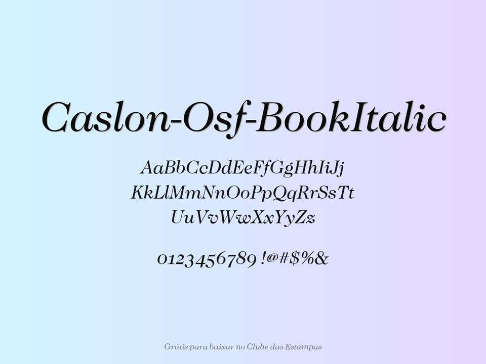 Fonte Caslon Osf Bookitalic Grátis Para Baixar