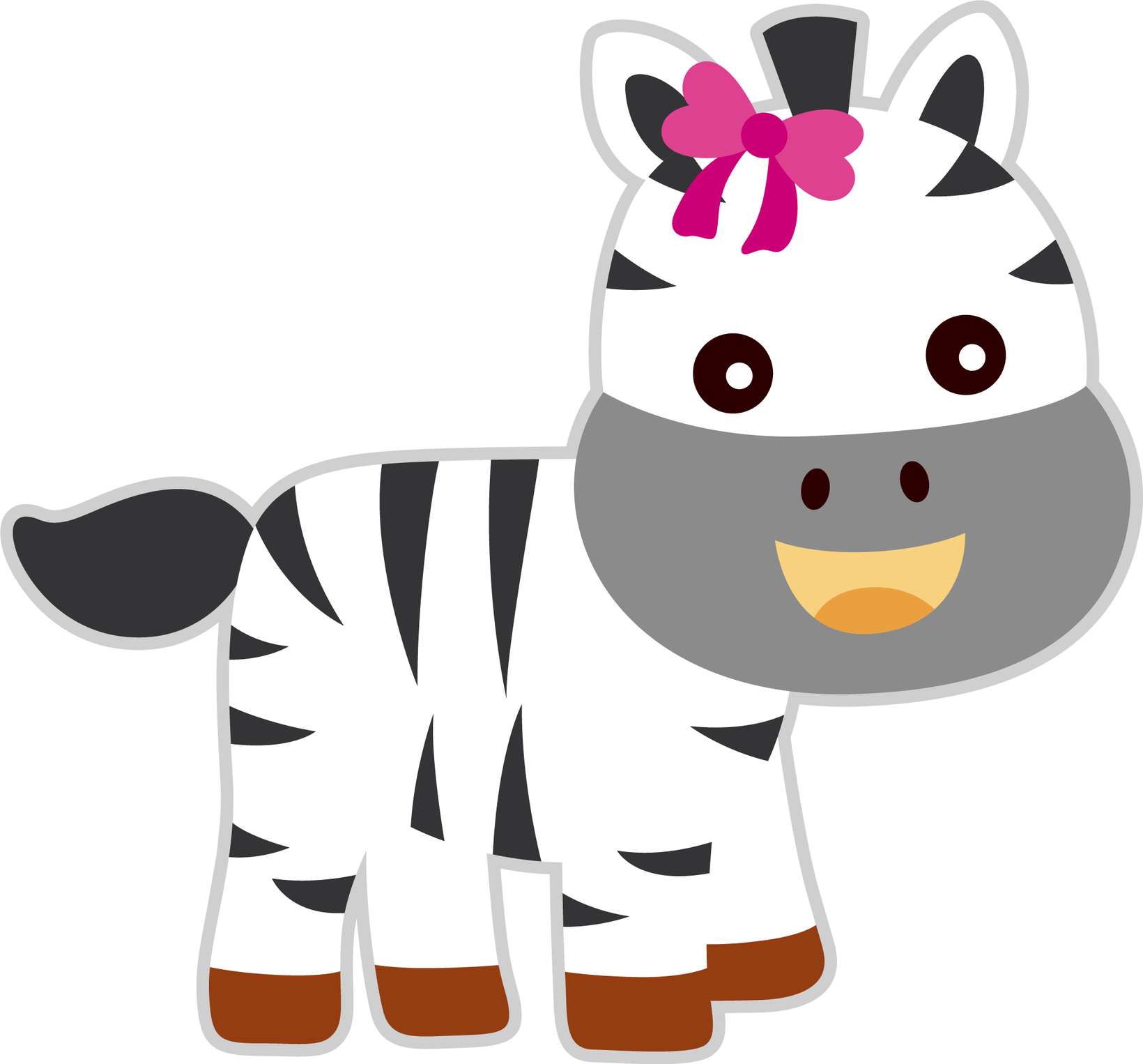 Zebrinha Fofa Com Laço Animais Png Grátis Para Baixar
