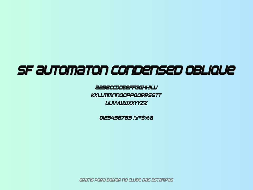 Fonte Sf Automaton Condensed Oblique Grátis Para Baixar