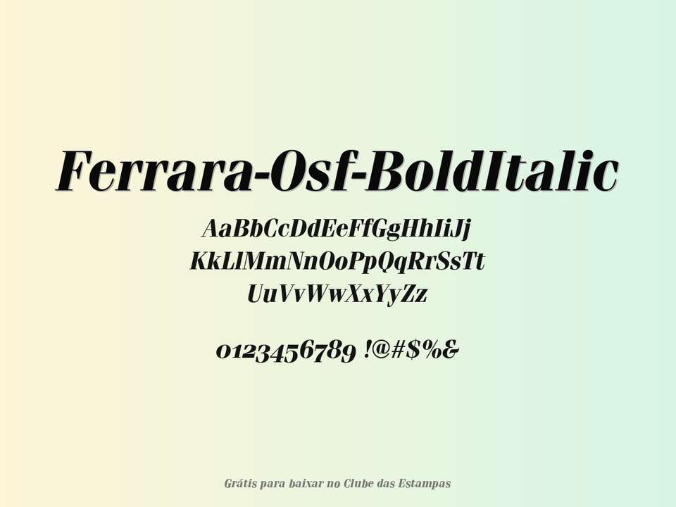 Fonte Ferrara Osf Bolditalic Grátis Para Baixar
