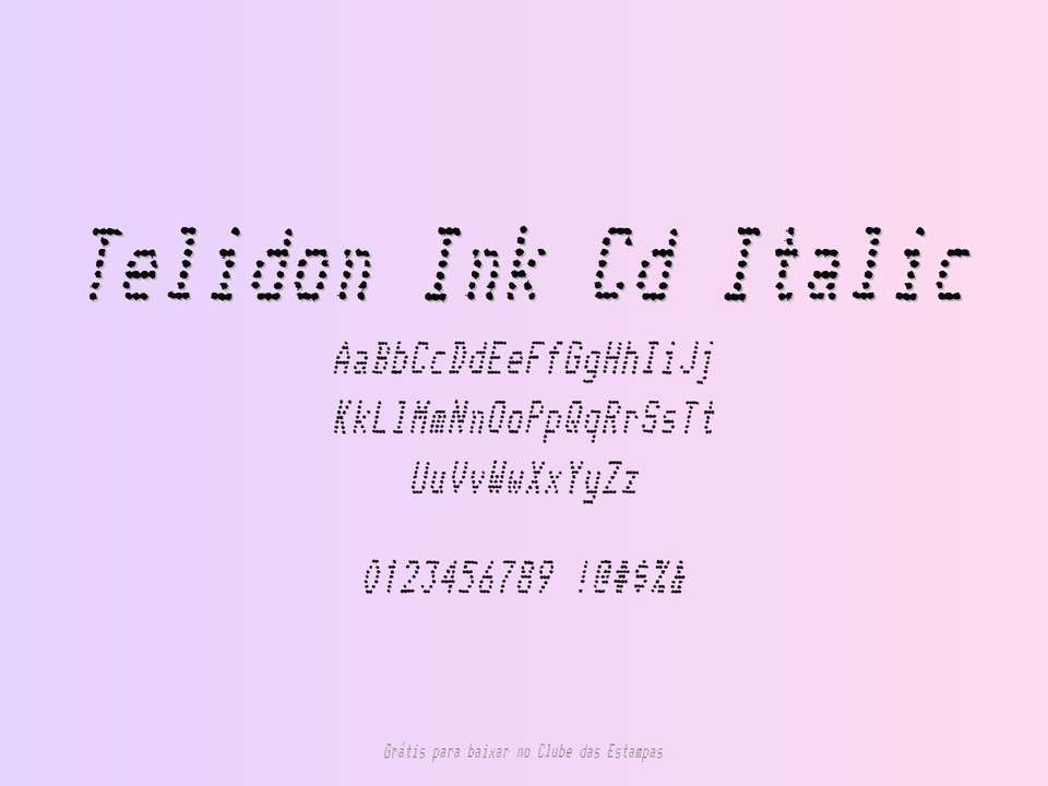 Fonte Telidon Ink Cd Italic Grátis Para Baixar