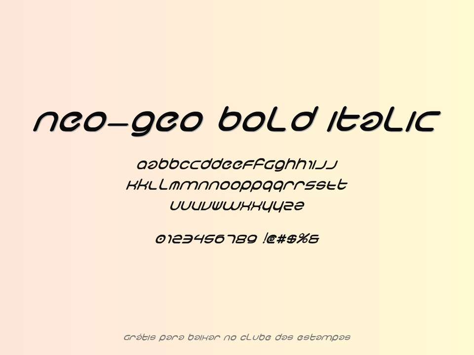 Fonte Neo Geo Bold Italic Grátis Para Baixar