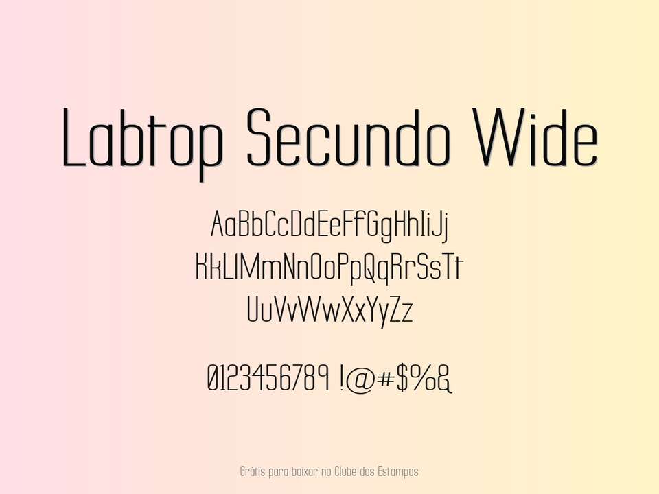 Fonte Labtop Secundo Wide Grátis Para Baixar