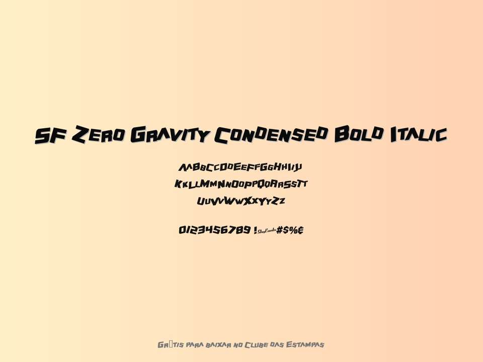 Fonte Sf Zero Gravity Condensed Bold Italic Grátis Para Baixar