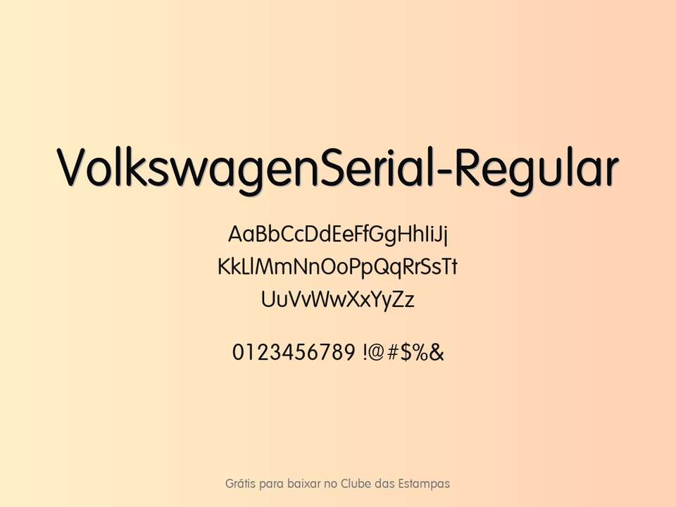Fonte Volkswagenserial Regular Grátis Para Baixar