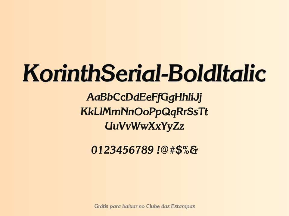 Fonte Korinthserial Bolditalic Grátis Para Baixar
