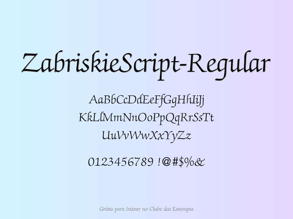 Fonte Zabriskiescript Regular Grátis Para Baixar