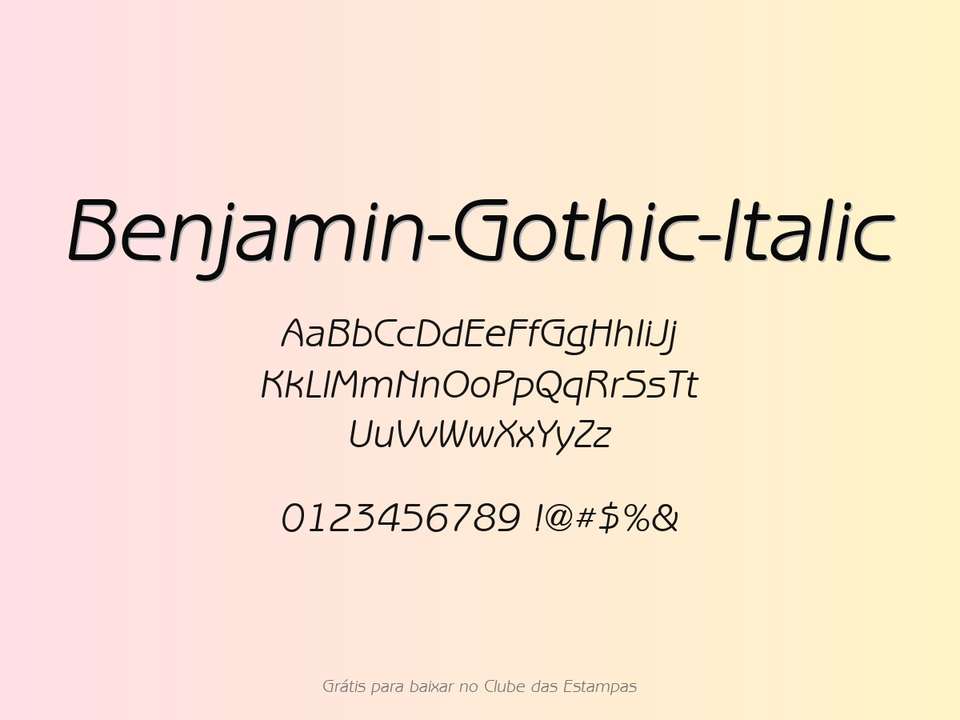 Fonte Benjamin Gothic Italic Grátis Para Baixar
