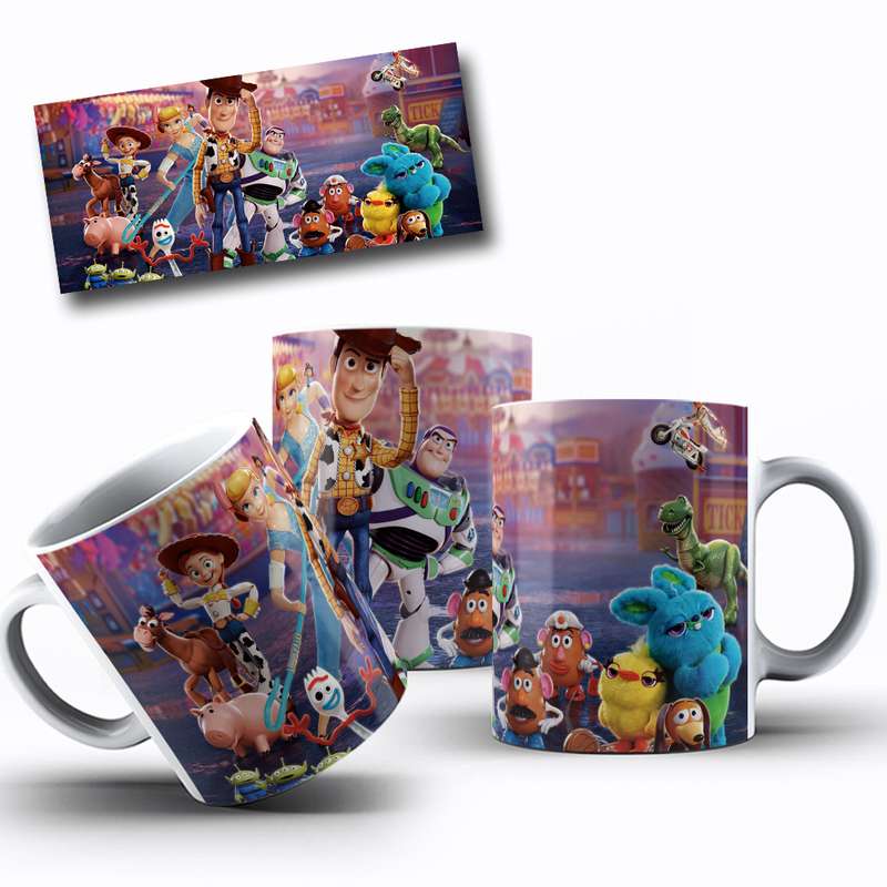 Arte Para Caneca Toy Story Personagens Cartoon 3