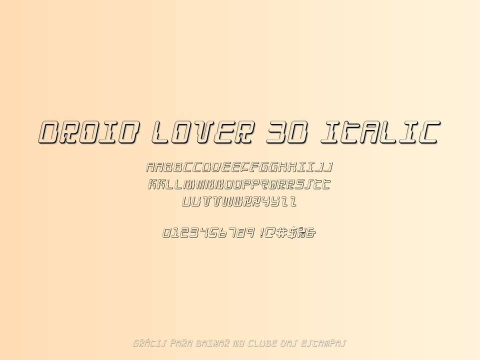 Fonte Droid Lover 3d Italic Grátis Para Baixar