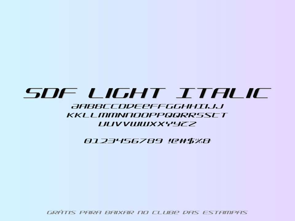 Fonte Sdf Light Italic Grátis Para Baixar