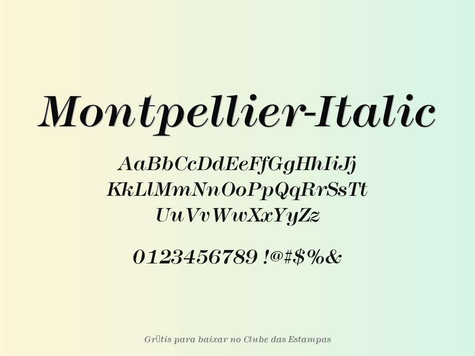 Fonte Montpellier Italic Grátis Para Baixar