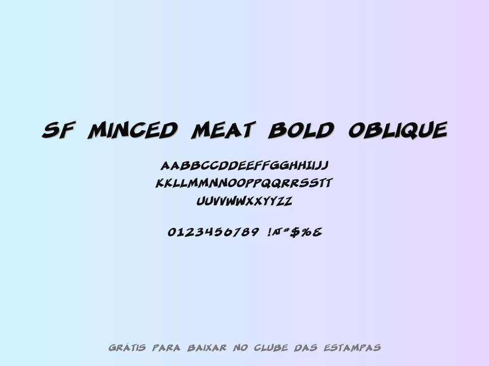 Fonte Sf Minced Meat Bold Oblique Grátis Para Baixar